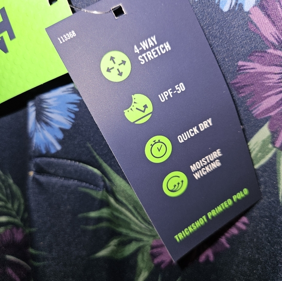 Izod Trick Shot Printed Fashion Polo Shirt, Hawaiian Style, Men's XXL - Picture 5 of 12